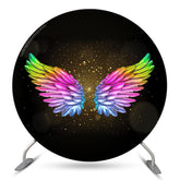 Lofaris Black Golden With Colorful Wing Circle Backdrop Kit
